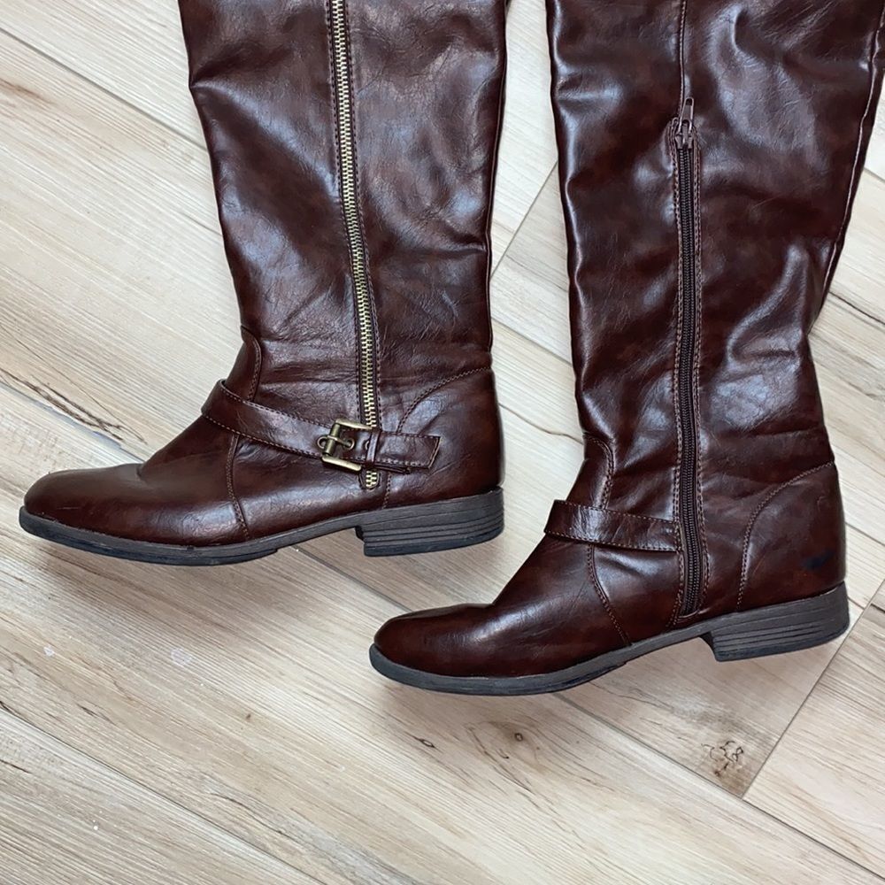 Bamboo Montage Brown Long Boots 10 - Picture 3 of 5